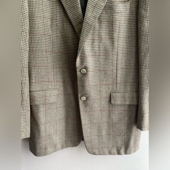 Barneys New York Hickey Freeman Wool Cashmere Suit Jacket Brown Men Size 42 - Picture 3 of 11